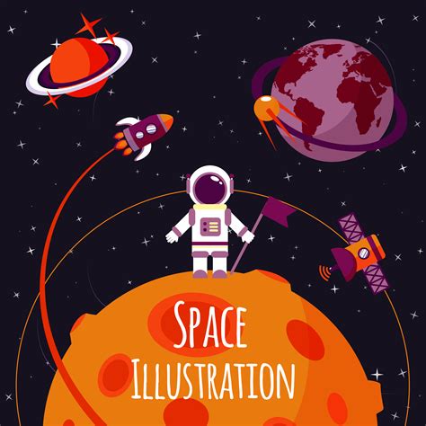 Space Flat Illustration 438726 Vector Art At Vecteezy