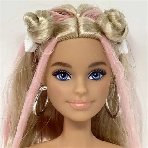 Mattel Barbie Extra 3 Nude Articulated Blonde And Pink Hair Millie Doll 1295 Picclick