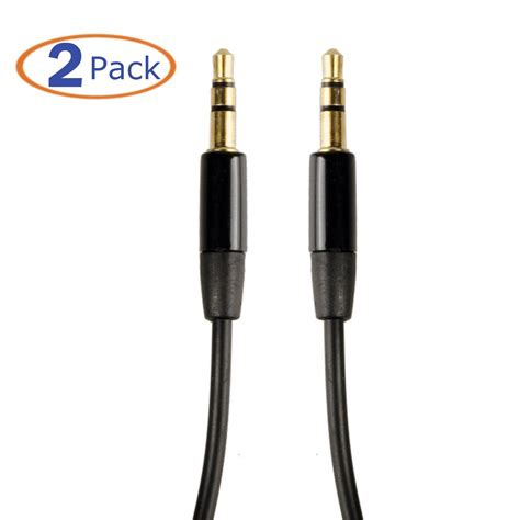 Conwork 2 Pack 4ft Stereo Male To Male 35mm Auxiliary Extension Cable