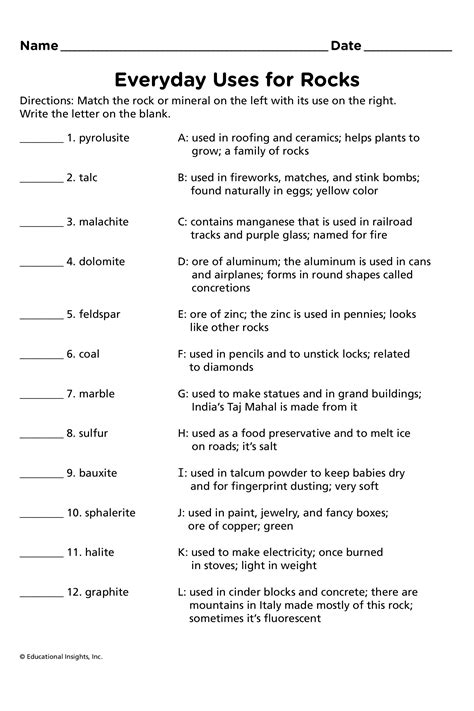 Worksheet For Grade 6 Science