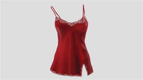 Off Shoulder Strap Camisole Lingerie W Lace Trim Buy Royalty Free 3d