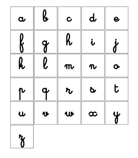 Lettres Minuscules écriture Cursive Lettres Cursives Alphabet Cursif
