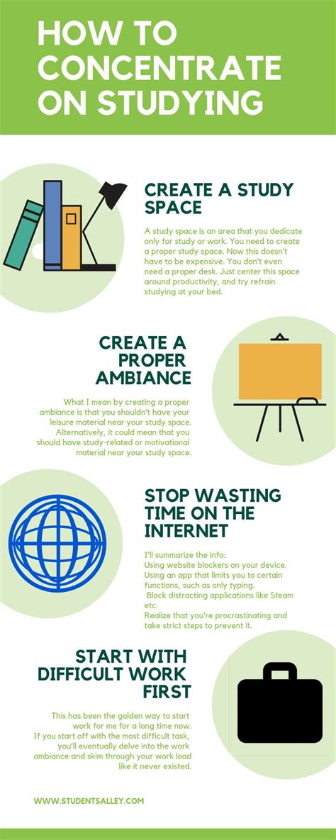 How To Concentrate On Studying Educational Infographic Study Skills