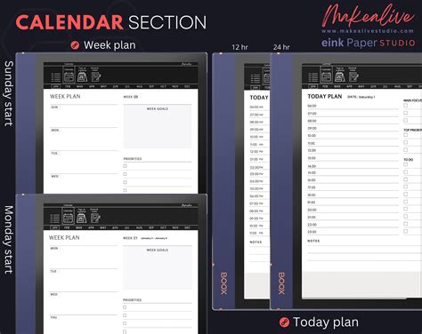 Boox Note Air 2 Template 2023 2024 All In One Digital Planner