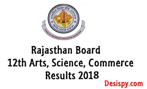 Board of secondary education, rajasthan. Rajresults.nic.in Rajasthan Board 12th Result 2018 ...