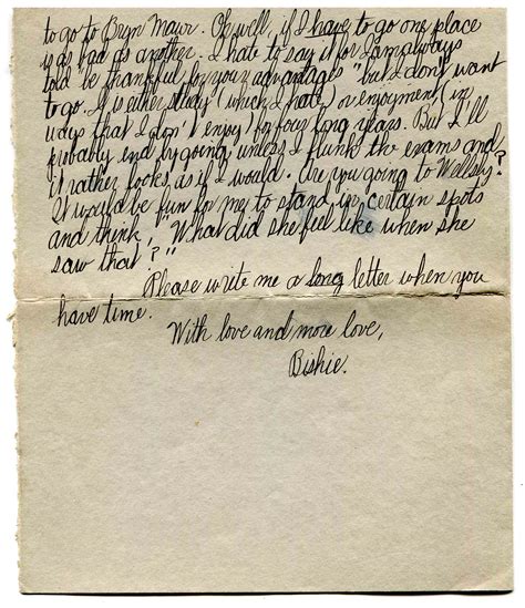 Elizabeth Bishop Letter To Louise Bradley · Wylie House Exhibits