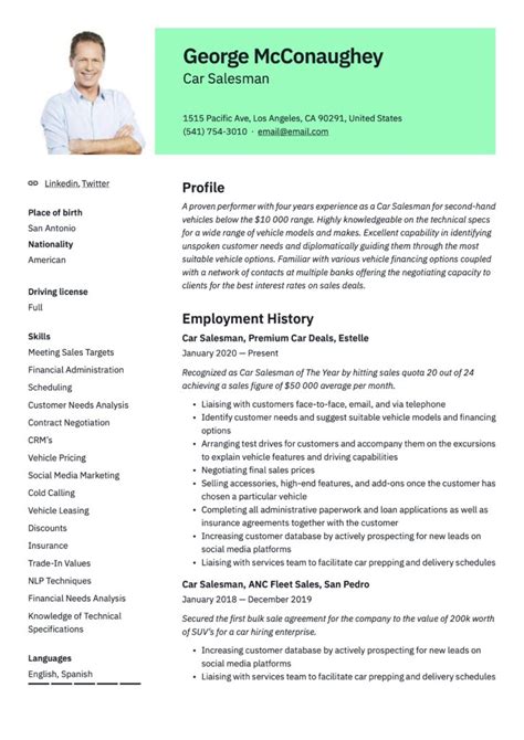 No annoying ads, no download limits, enjoy it and don't forget to bookmark and share the love! Car Salesman Resume & Writing Guide | +17 Resume Templates ...
