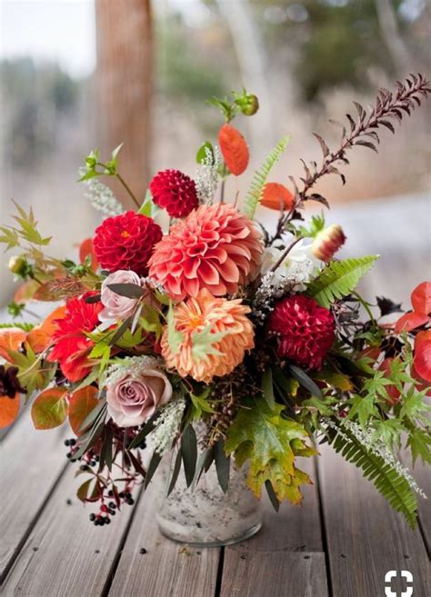 Centerpiece With Mums And Dahlias Fall Floral Arrangements