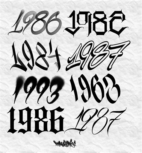 Cool Number Fonts For Tattoos