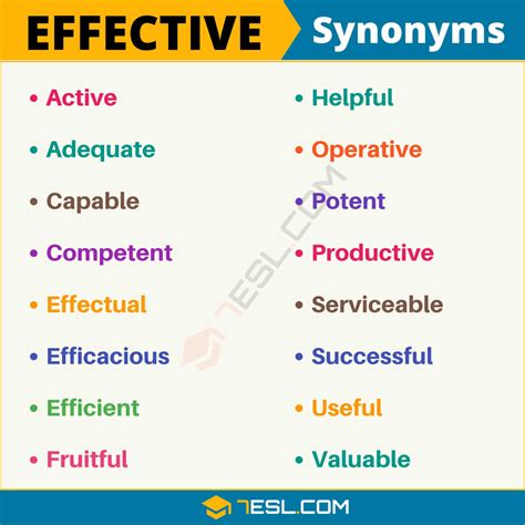 Another Word For “effective” 95 Synonyms For Effective With