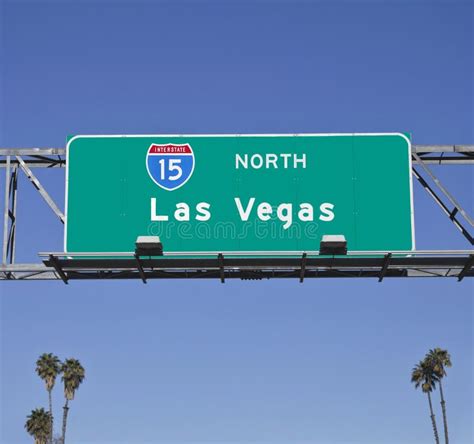 Las Vegas 15 Freeway Sign With Palms Stock Image Image Of Freeway