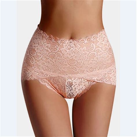 Summer Hot Sale Women Sexy Floral Lace Lingerie Briefs Panties Thong G String Knickers High