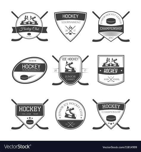 Set Of Ice Hockey Logos Royalty Free Vector Image