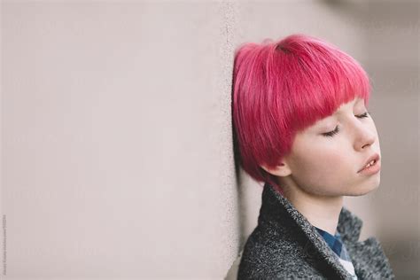 Girl With Pink Hair By Alexey Kuzma