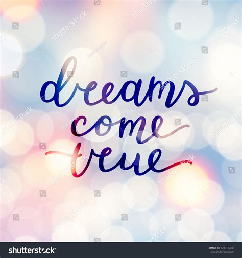 Dreams Come True Lettering Vector Handwritten: vector de stock (libre