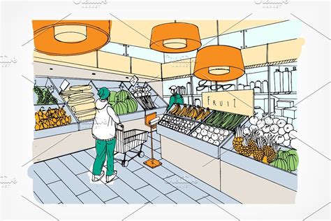 How To Draw Grocery Store At How To Draw