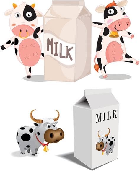 Cartoon Cow Vector Milk Cartons And Vectors Graphic Art Designs In