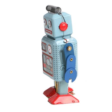 Nnda Co Vintage Mechanical Clockwork Wind Up Walking Robot Tin Toy T