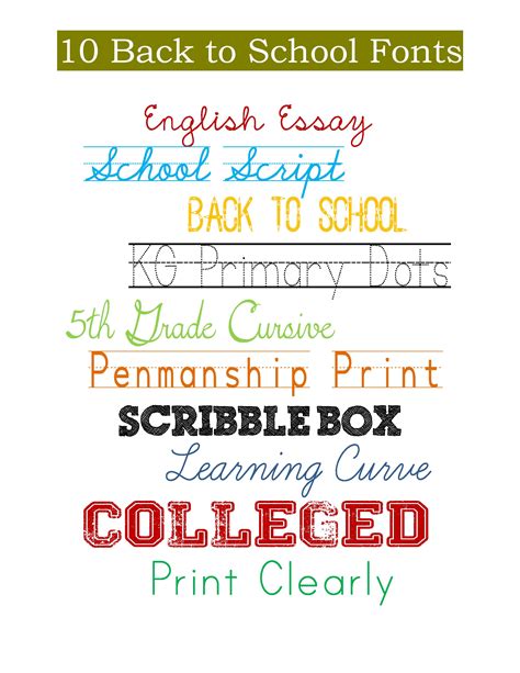 10 Back To School Free Fonts My Craftily Ever After