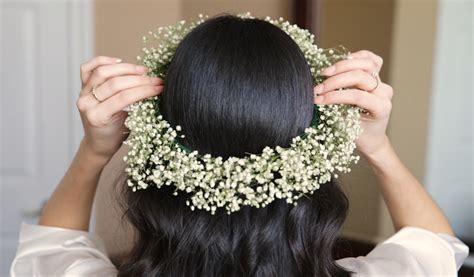Complete Your Look With This Diy Babys Breath Flower Crown Makeful