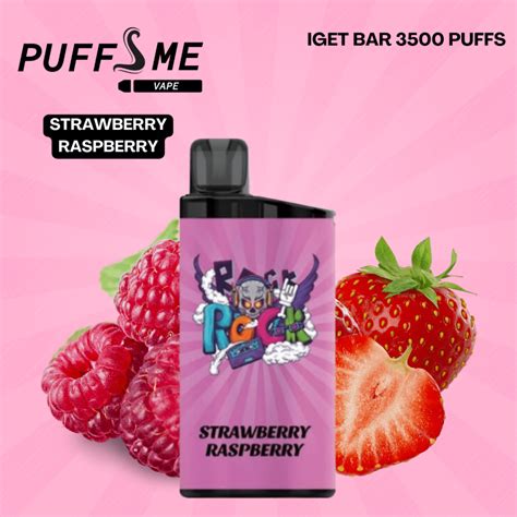 Buy Iget Bar 3500 Puffs Strawberry Raspberry Online Puffsme