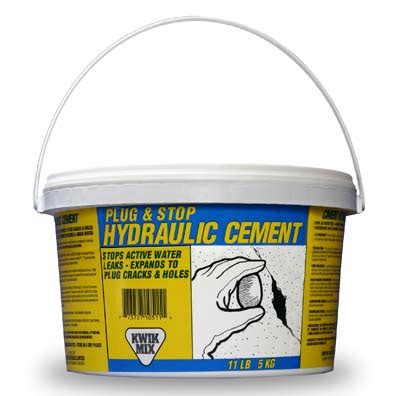 Plug and Stop Hydraulic Cement - Kwik Mix - Just Add Water. Simple.