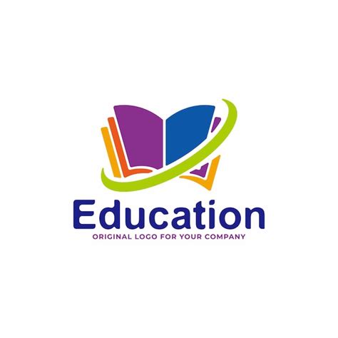 Plantilla de diseño de logotipo de educación de libro Vector Premium