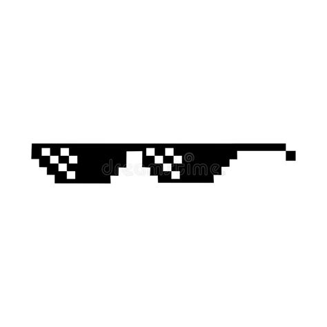 Pixel Art Glasses Black Glasses Of Thug Life Isolated On White