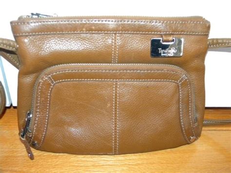 Tignanello Brown Leather Organizer Crossbody Small Shoulder Bag Handbag