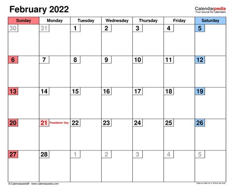 Horazontal February 2022 Calendar February Calender 2023