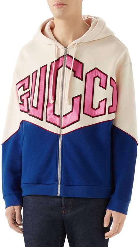 Gucci Game Logo Felted Cotton Jersey Zip Hoodie Nordstrom Hoodie