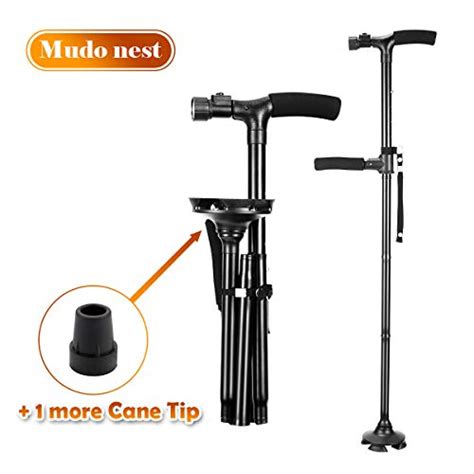 Folding Walking Cane With Led Light With Carrying Bag By Mudo Nest