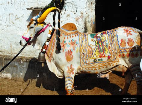 Painting Of God Shrinathji On Cow Hindu Belief Cow Worship