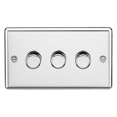 Knightsbridge Rounded Edge 3 Gang 10 200w Dimmer Cl2183pc Ukes