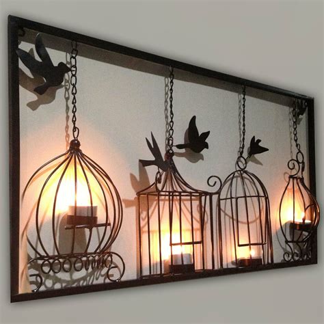 Giftgarden floating shelves for wall with unique adorable bears cutouts, rustic wooden iron wall shelf bear decor for bathroom cabin lodge bedroom kitchen living room nursery, black, set of 2 4.8 out of 5 stars 855 BIRDCAGE TEA LIGHT WALL ART METAL WALL HANGING CANDLE HOLDER BLACK 3D BIRD CAGE | eBay