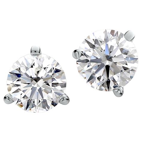 FLAWLESS GIA Certified 4 79 Carat Round Brilliant Cut Diamond Studs For