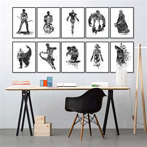 Maybe you would like to learn more about one of these? Original Watrercolor Super Heros Batman Hulk Modern Hipster Wall Art Abstract Pop Movie Anime ...