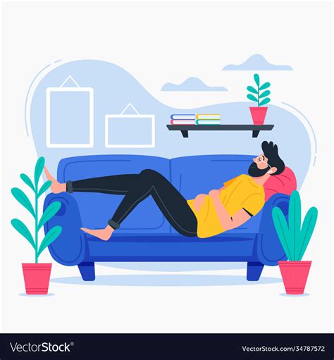 Person Relaxing At Home Free Royalty Free Vector Image