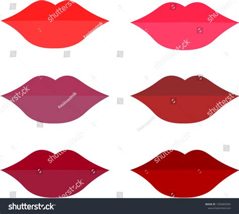 Vector Image Lips Different Shades Lipstick Stock Vector Royalty Free