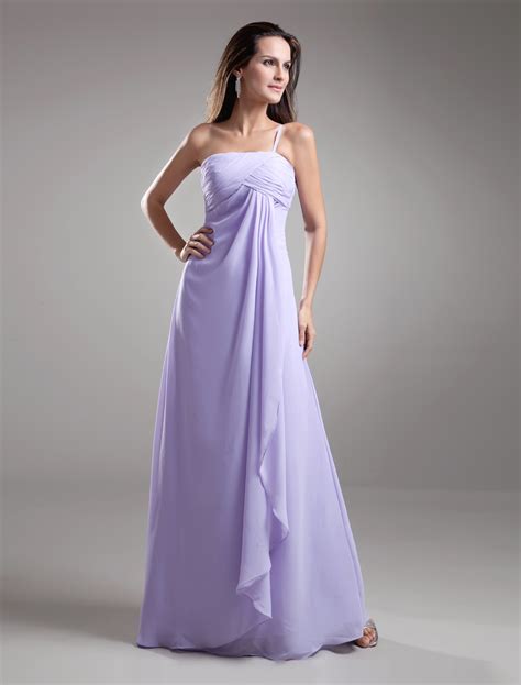 Chiffon Bridesmaid Dress Lilac One Strap Party Dress Cascading Ruffle