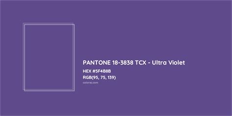 About Pantone 18 3838 Tcx Ultra Violet Color Color Codes Similar Colors And Paints