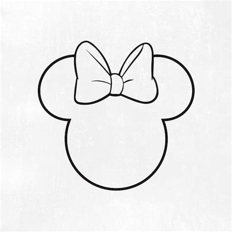 Minnie Head Outline svg Minnie svg dxf png instant | Etsy