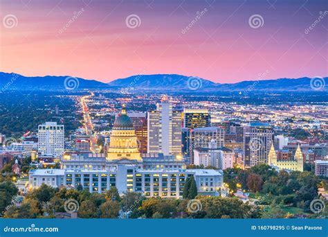 Salt Lake City Utah Usa Downtown Stock Image Image Of City High