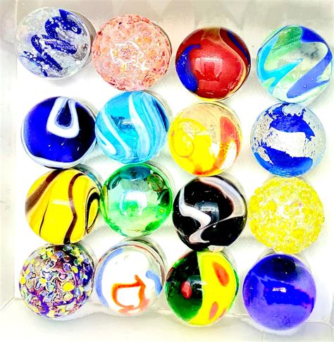 Marbles Stunning Handmade Box Containing 16 X 16mm Glass Etsy