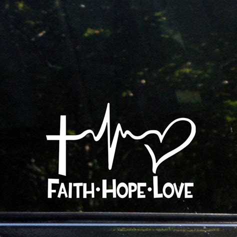 Faith Hope Love Die Cut Decal Bumper Moto Car Sticker 6 White In