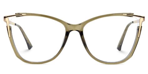 losier cateye green eyeglasses with mixed materials zeelool