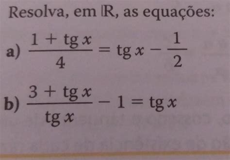 Resolva Em Ir As Seguintes Equações