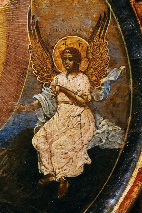 Detail Of Angel Of God From 18th C Russian Icon Biblical Art