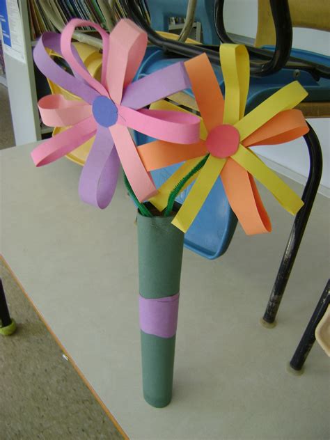 Construction Paper Flower Bouquet Kids Mothers Day Etc Paper