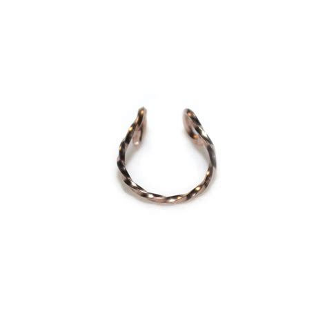 Twisted Septum Cuff Gold Small Faux Septum Ring Fake Etsy